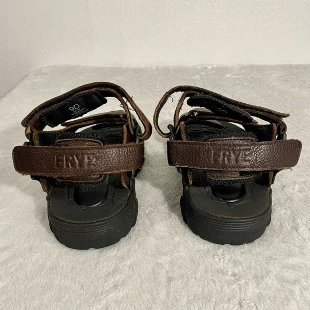 Frye Windward Brown Leather Athletic Sandals Men’s Size 9D Adjustable Straps